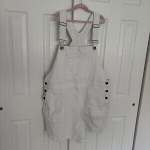 🤍 Lane Bryant White Denim Short Overalls – Size 22 🤍